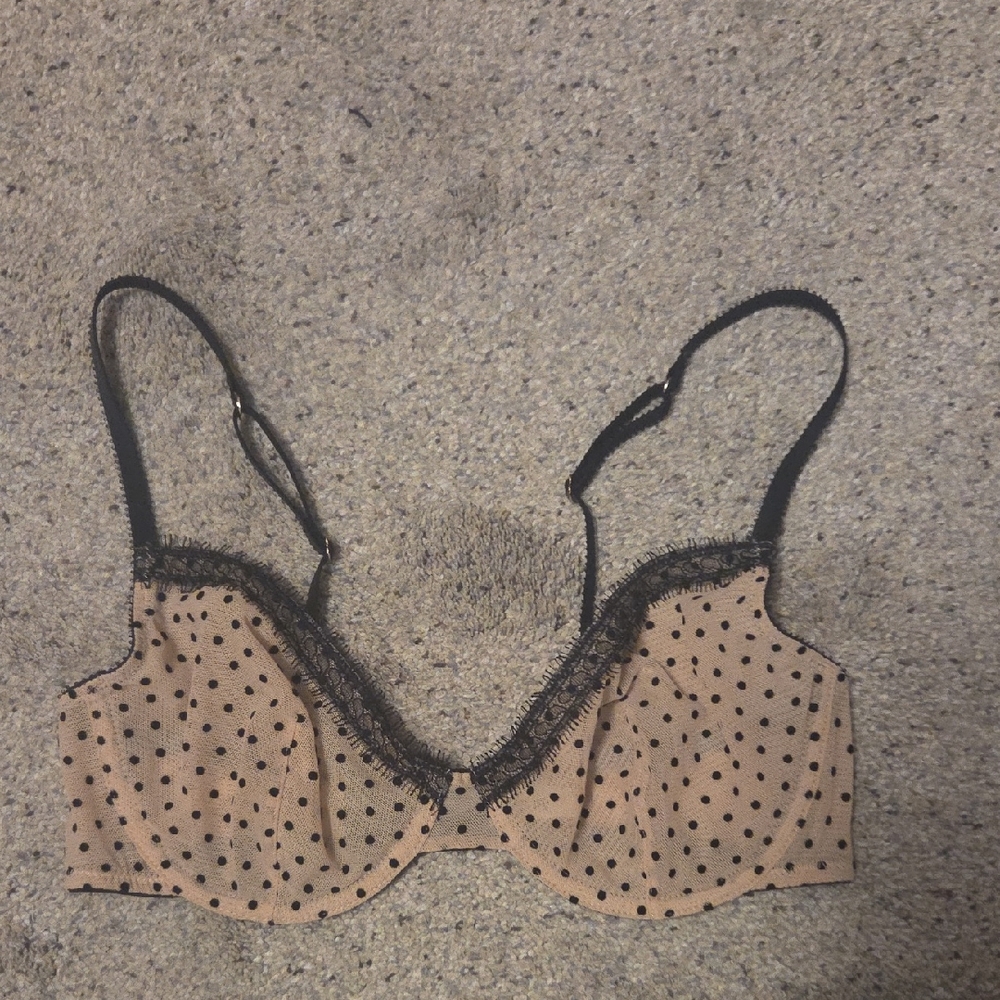 Nwot Anthropologie Jason Wu Nude Polka Dot Mesh Bra Sz 34b